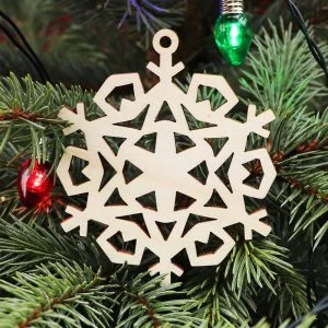 Drevená vianočná ozdoba na stromček hviezda 1, 73x88mm