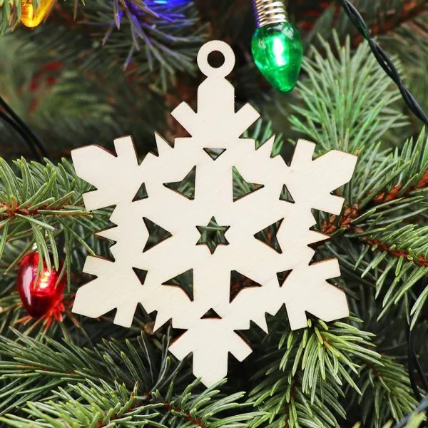 Drevená vianočná ozdoba na stromček hviezda 4, 73x90mm 4