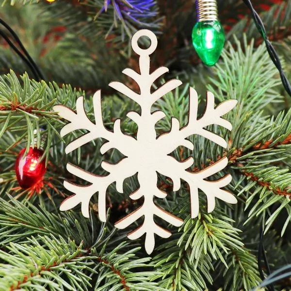 Drevená vianočná ozdoba na stromček hviezda 6, 73x90mm 4