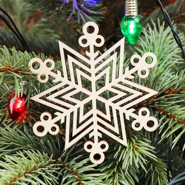 Drevená vianočná ozdoba na stromček hviezda 7, 78x88mm 4