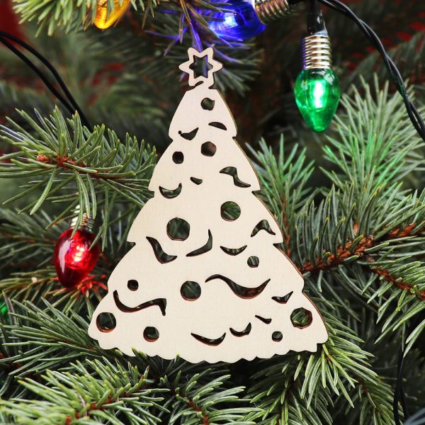 Drevená vianočná ozdoba na stromček strom 1, 70x90mm 4