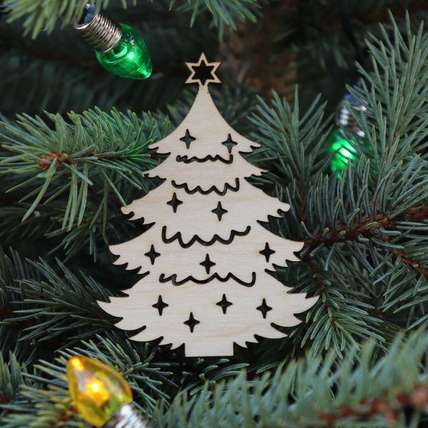 Drevená vianočná ozdoba na stromček strom 2, 65x90mm 6